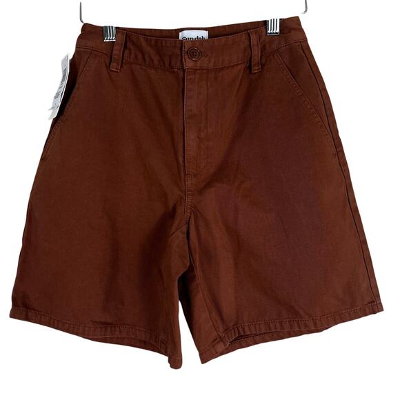 NWT Aritzia Sundeh Jaden 7” Shorts Womens 0 Minimalist Neutral Earthy Fall Retro - Picture 1 of 7